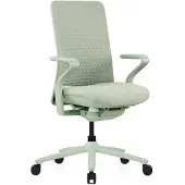 Hjh OFFICE High End Bürostuhl VERVIO Ergonomischer Schreibtischstuhl mit Armlehnen Stoff / Netzstoff Salbei Drehstuhl für Büro, Zuhause