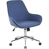Dmora Bürostuhl Dcampan, Arbeitsstuhl mit Rollen, Ergonomischer Bürositz, 66x59h98 cm, Blau