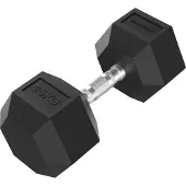 Tunturi Platinum Hexa Kurzhantel - Gummi - 1x 35kg - Schwarz
