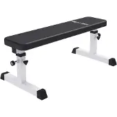 Gorilla Sports Hantelbank - Verstellbar, bis 200 kg Belastbar, aus Stahl, Weiss - Flachbank, Trainingsbank, Fitnessbank, Bankdrücken, Bauchtrainer, Drückerbank, Gym Bench, Fitnessgeräte für Zuhause