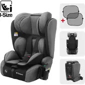 Tulano Zooma 25 | Autokindersitz von 15 Monaten bis 12 Jahren (76-150 cm) | Grau/Schwarz