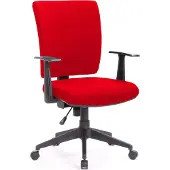 Dmora Bürostuhl Palmerston, Chefsessel mit Armlehnen, Ergonomischer Bürositz, 61x65h98/108 cm, Rot