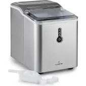 Klarstein Eiswürfelmaschine Klein, 1,5L Eiswürfelbereiter, Eiswürfelmaschine für Große Eiswürfel, Schnelle Mini-Eiswürfelmaschine, Leichte Reinigung, Eiswürfelbereiter 12kg Eis pro Tag