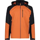 CMP wasserdichte Herren Ripstop Jacke Clima Protect mit abnehmbarer Kapuze orange 50