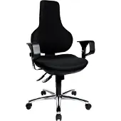 Topstar Drehstuhl Ergo Point SY Deluxe - schwarz mit Armlehnen Sicherheitsdoppelrollen f.