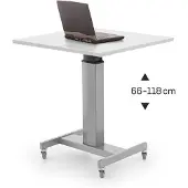 Stier Elektrisch höhenverstellbarer Steh-Tisch 501-19, 66-120cm, Tischplatte 80 x 60 cm, Weiß, melaminbeschichtet