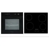 Respekta Backofen Herd Kochfeld Schwarz Glaskeramik Einbau Set Autark Pyrolyse ASET9004400