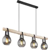 Globo Lighting Hängeleuchte Metall schwarz matt, 4x E27