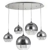 Maytoni Fermi Pendelleuchte P140-PL-170-5-N 5xE27, Nickel, aus Metall, exkl. Leuchtmittel