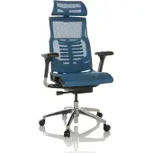 Hjh OFFICE High End Bürostuhl POFIT GEN2 Ergonomischer Schreibtischstuhl mit Armlehnen Netzstoff Blau Drehstuhl für Büro, Zuhause