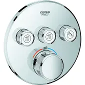 GROHE Grohtherm SmartControl Thermostat Fertigmontageset mit 3 Absperrventilen, runde Ausführung