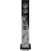 Ginza.se Ices IBT-6 NY Liberty - Lautsprecherturm mit Bluetooth, FM-Radio, USB- und SD-Karten-Player - Schwarz/Grau