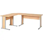 MÖBELPARTNER Eckschreibtisch Lion | HxBxT 75x205x155cm | Kurze Seite links | Buche