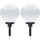 Selltec Kugellampe KIRA SET 2 SET Außenleuchte, IP44 Kugellampe opal Garten, Outdoor, Terrasse