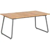 SonnenPartner Woodland Lounge-Tisch Gartentisch 160x90 cm Aluminium mit Teak