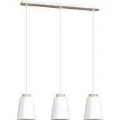 Licht-Erlebnisse Pendelleuchte Weiß Metall Holz 3x E27 Skandinavisch ROGER Esszimmer Lampe Esstisch Wohnzimmer