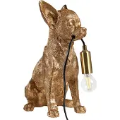 Beliani Tischlampe Gold Kunstharz Hund Tierform Glamouröser Stil Nachttischlampe Leselampe Tischleuchte Dekolampe Wohnaccessoires Dekoration