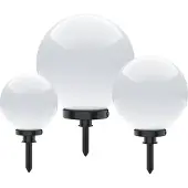 Selltec Kugelleuchte KIRA SET IP44 spritzwasserschutz Kugellampe Erdspieß Garten, Outdoor