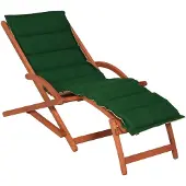 Merxx Gartenliege Copa Cabana, inkl. Wendeauflage grün/beige - Eukalyputs