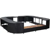 Syfax Whirlpool-Umrandung Quadratisch Schwarz 268x268x55 Poly Rattan