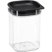 PLAST TEAM Trockenvorratsdose Hamburg 1,6 Liter quadratisch transparent/schwarz