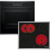 Bosch HEG237BB5 + NKN64RGA2E, Keramik, 4 Zone(n), Glaskeramik, Schwarz, Berührung, 58,3 cm