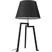 LUCANDE Tischleuchte Amona, schwarz, Textil, 69 cm, Dreibein