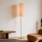 LumenXL Moderne Stehleuchte Oia mit Leinenkappe in Beige