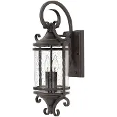 HINKLEY Außenlampe, Glas, IP44, schwarz, klassisch, E14 Fassung