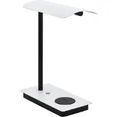 Eglo LED Tischlampe Arenaza, 1 flammige Schreibtischlampe mit Touch, QI Ladestation, dimmbar, Tischleuchte, Bürolampe, Schreibtischleuchte warmweiß