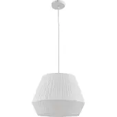 LINDBY Vitore Pendelleuchte Weiß - , Vitore, dimmbar, Weiß, für Wohnzimmer, Stoff / Textil, Skandinavisch