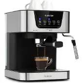 Klarstein 1,5 L Siebträgermaschine für 2 Tasse Kaffee, Mini Espressomaschine mit Milchschäumer, 15 Bar Siebträger Kaffeemaschine Klein, Gute Espresso Kaffeemaschine, Edelstahl-Espressomaschinen 1050 W