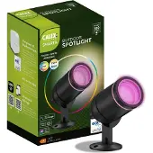 Calex Smart Outdoor LED Bodenstrahler, 4W, RGB-Farben & kalt- bis warmweiß Licht, dimmbar, wasserdicht, WLAN + Bluetooth Gateway App- & Sprachsteuerung