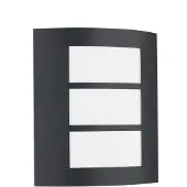 LINDBY Außenwandlampe Vimal, E27, 26 cm, schwarz, Aluminium