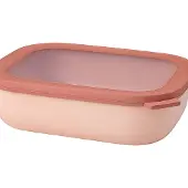 Mepal - Cirqula Vorratsdose Multi Schüssel & Schalen Rechteckig - Aufbewahrungsbox & Frischhaltedosen mit Deckel - 2000 ml - Nordic Blush
