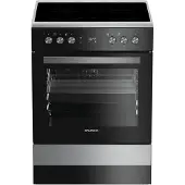 Grundig GFBM23420XC Elektroherd, Schwarz, 72 l Volumen, 60 cm Breite, , Ober-/Unterhitze + Umluft, 4 Kochfelder, Hitzeschutz-TÃ1/4r, Selbstreinigungsfunktion, Display, integrierte Uhr