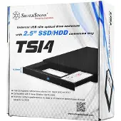 Silverstone TS14, 6,35 cm (2.5"), SATA, Schwarz, Aluminium, 131 mm, 142,8 mm