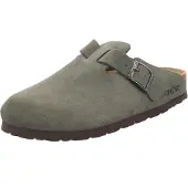 Rohde Damen Clog Leder Pantolette robust klassisch Schnalle Alba 6071, Größe:39 EU, Farbe:Grün