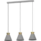 Eglo Hängelampe Twicken, Esstisch Pendelleuchte 3-flammig, elegante Esszimmerlampe aus Metall in Grau und Gold, Hängeleuchte mit E27 Fassung