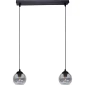 Licht-Erlebnisse Hängeleuchte Metall Rauchglas E27 H: max. 90 cm Schwarz Rauchgrau 2-flammig Kugelschirm Modern