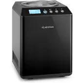 Klarstein Vanilla Sky Family - Eismaschine, Eisbereiter, Speiseeismaschine, Kühlhaltefunktion, LED-Display, Timer, Edelstahl, einfache Reinigung, 250 Watt, 2,5 Liter Fassungsvermögen, Schwarz