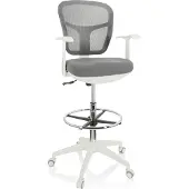 Hjh OFFICE TOP WORK 108 W - Arbeitsstuhl Arbeitshocker Grau
