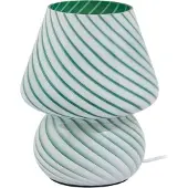 LINDBY Tischleuchte Andriana, grün/weiß, Glas, Ø 15 cm