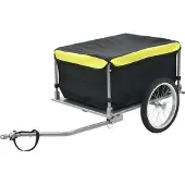 Prolenta Maison Exclusive - Fahrradanhänger Schwarz und Gelb 65 kg