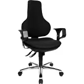 Topstar Drehstuhl Ergo Point SY Deluxe - schwarz mit Armlehnen Spezial-Bandscheibensitz.