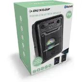 Dunlop Bluetooth Lautsprecher - 9W - mit FM Radio und AUX/MIC Eingang - Eingang für TF Karte und USB - TWS Funktion - LED Beleuchtung - Schwarz