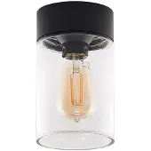 Arcchio Liljana Außendeckenleuchte, IP65, schwarz , dimmbar, schwarz, Glas, Modern, Deckenlampe