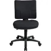 Topstar Bürodrehstuhl U50 ohne Armlehnen - schwarz Sicherheitsdoppelrollen für alle Böde.
