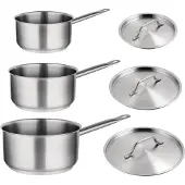 Vogue Kochen Wie Die Profis Set Von 3X Stieltöpfen Aus Edelstahl