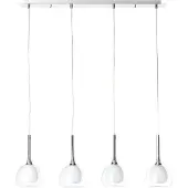 Brilliant Pendelleuchte "Hadan", silber (chrom, weiß, transparent), 4, H: 120cm, 1 Stk., Leuchten, Hängelampe 4flg chrom/weiß-transparent, Pendelleuchte